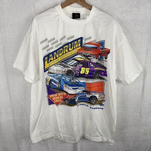 Vintage 1998 Landrum Spring Service Drag Dirt Track Racing T-shirt XL White